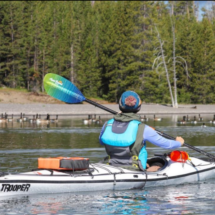 Whiskey Fiberglass 4-Piece Straight Shaft Kayak Paddle - 205 cm